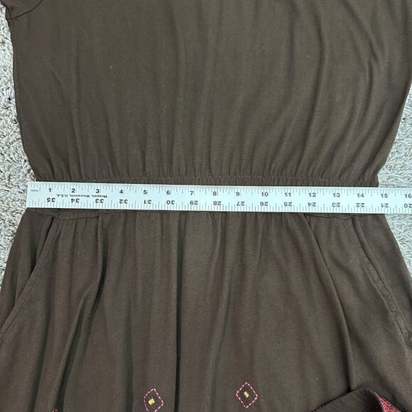 Johnny Was JW Los Angeles Cotton Jersey Knit Mini Dress M Embroidered 3/4 Sleeve - Picture 12 of 13